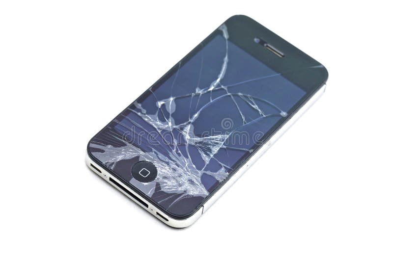 Czerń łamający mądrze telefon zdjęcie stock Czerń łamający mądrze telefon zdjęcie stock