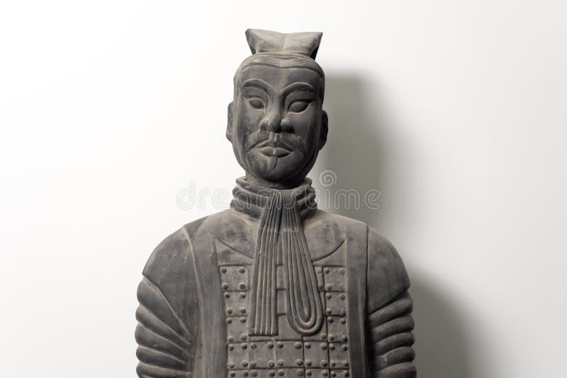 Czołowy widok Chińska terakotowa wojownik statua zdjęcia stock Czołowy widok Chińska terakotowa wojownik statua zdjęcia stock