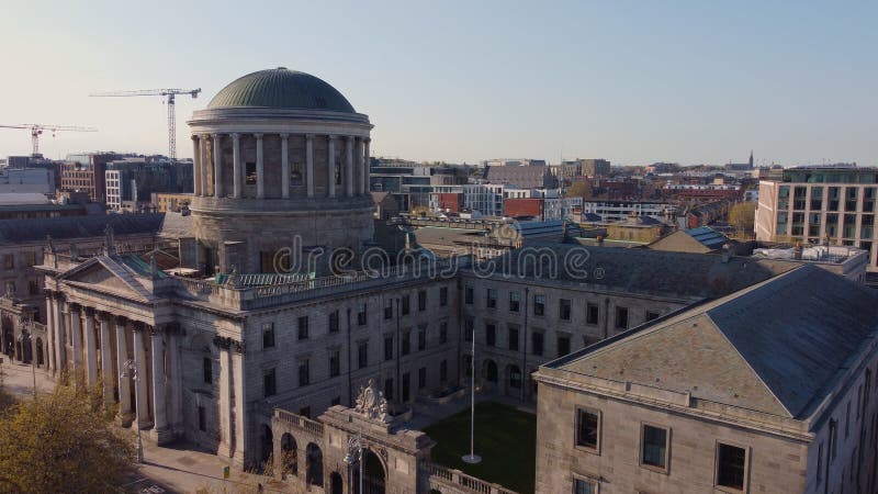 Four Courts in Dublin - aerial view - drone footage. Four Courts in Dublin - aerial view - drone footage