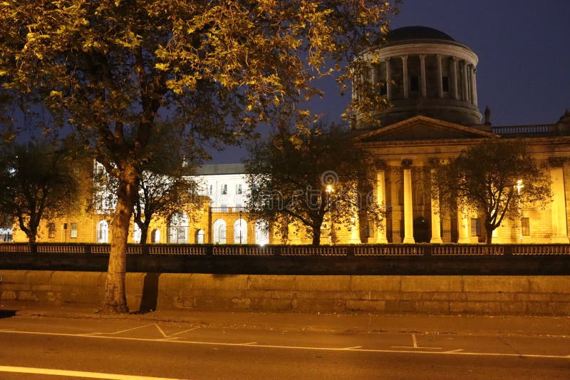 The Four Courts is Ireland's most prominent courts building, located on Inns Quay in Dublin. The Four Courts is the principal seat of the Supreme Court, the Court of Appeal, the High Court and the Dublin Circuit Court. The Four Courts is Ireland's most prominent courts building, located on Inns Quay in Dublin. The Four Courts is the principal seat of the Supreme Court, the Court of Appeal, the High Court and the Dublin Circuit Court