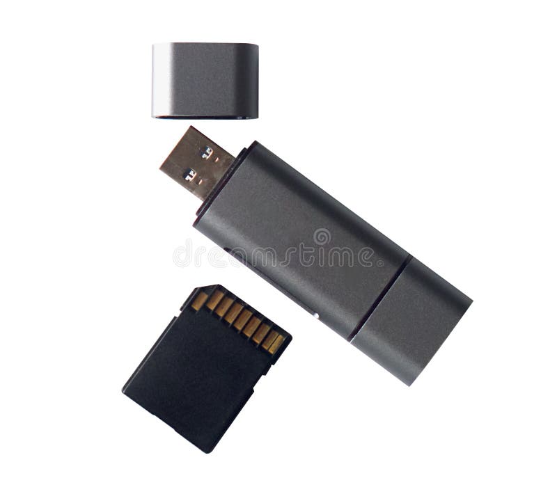 Image of Card Reader OTG Type-C USB 3.0 2in1 for all types of smartphones with type-C connectors and USB connectors on white background, perfect for Graphic assets. Image of Card Reader OTG Type-C USB 3.0 2in1 for all types of smartphones with type-C connectors and USB connectors on white background, perfect for Graphic assets