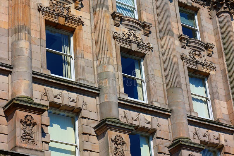 BELFAST NORTHERN IRELAND UNITED KINGDOM 06 03 2023: Part of the Scottish Provident Institution building was built in sections between 1897 and 1902 with a design by Young Mackenzi. BELFAST NORTHERN IRELAND UNITED KINGDOM 06 03 2023: Part of the Scottish Provident Institution building was built in sections between 1897 and 1902 with a design by Young Mackenzi