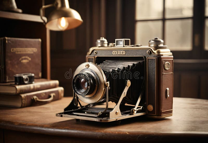 Cámara vintage en estudio clásico libre illustration