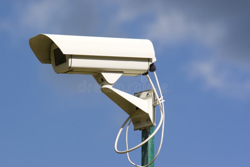 Security video cameras above the sky. Security video cameras above the sky