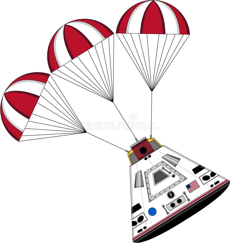 Cápsula de espacio de los astronautas de la historieta stock de ilustración Cápsula de espacio de los astronautas de la historieta stock de ilustración