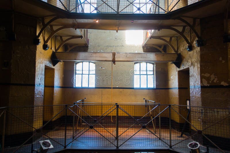 Cárcel vieja de Melbourne - horca imágenes de archivo libres de regalías Cárcel vieja de Melbourne - horca imágenes de archivo libres de regalías