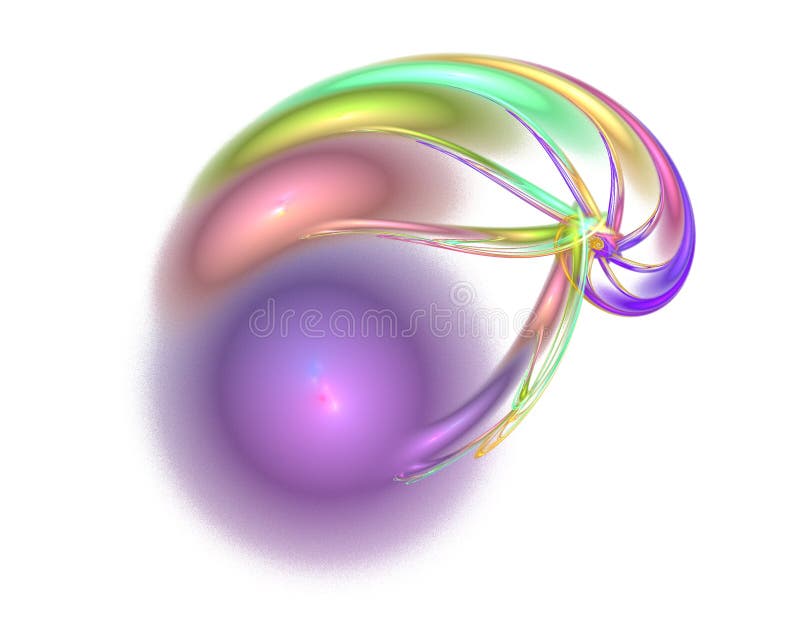 Cáscara fantástica multicolora del mar del fractal hermoso en fondo aislado stock de ilustración Cáscara fantástica multicolora del mar del fractal hermoso en fondo aislado stock de ilustración