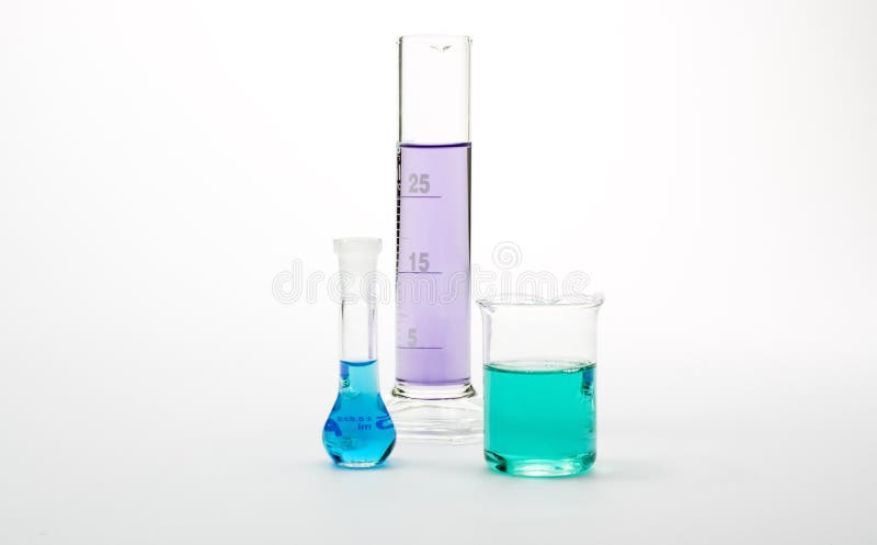 3 different test tubes with colorful liquids. 3 different test tubes with colorful liquids