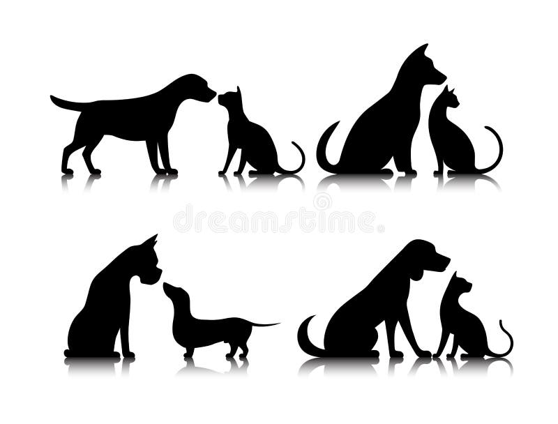 Ícone de cão e gato ilustração royalty free