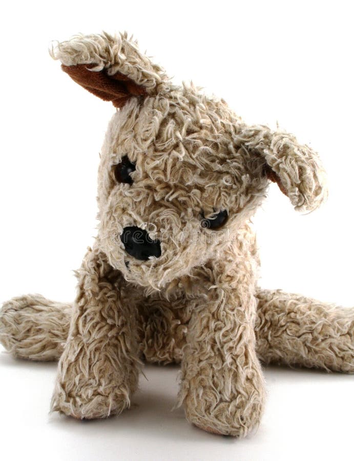 Old stuffed dog isolated on a white background. Old stuffed dog isolated on a white background.