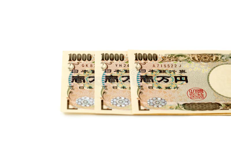 Japanese bank note 10000 yen on a white background. Japanese bank note 10000 yen on a white background