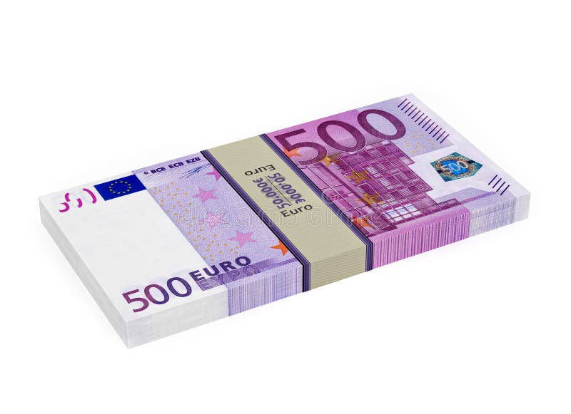 500 Euro bills isolated on white background. 500 Euro bills isolated on white background