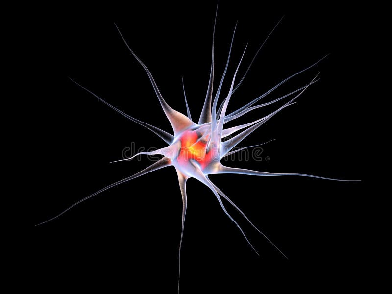 3D Illustration of a neuronal cell. 3D Illustration of a neuronal cell.