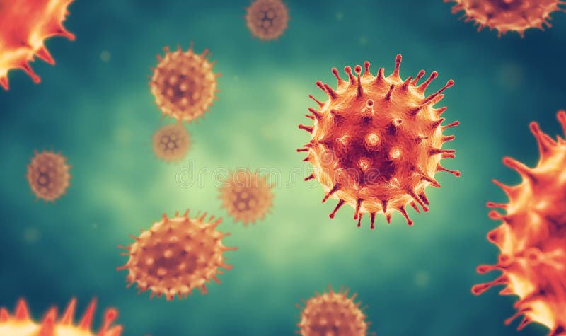 Células del virus de la gripe corona
