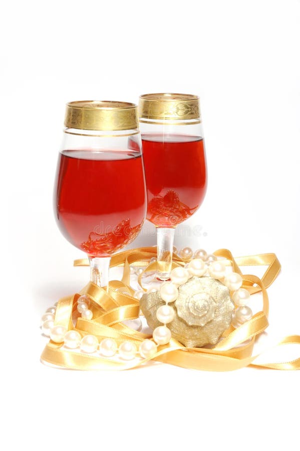 Célébration de Noël - glaces avec du vin images libres de droits Célébration de Noël - glaces avec du vin images libres de droits
