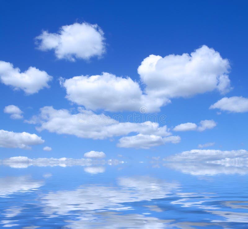 Beautiful summer sky with water reflection. Beautiful summer sky with water reflection