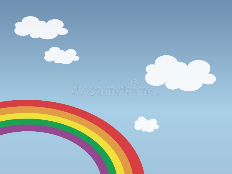 Céu com arco-íris ilustração royalty free