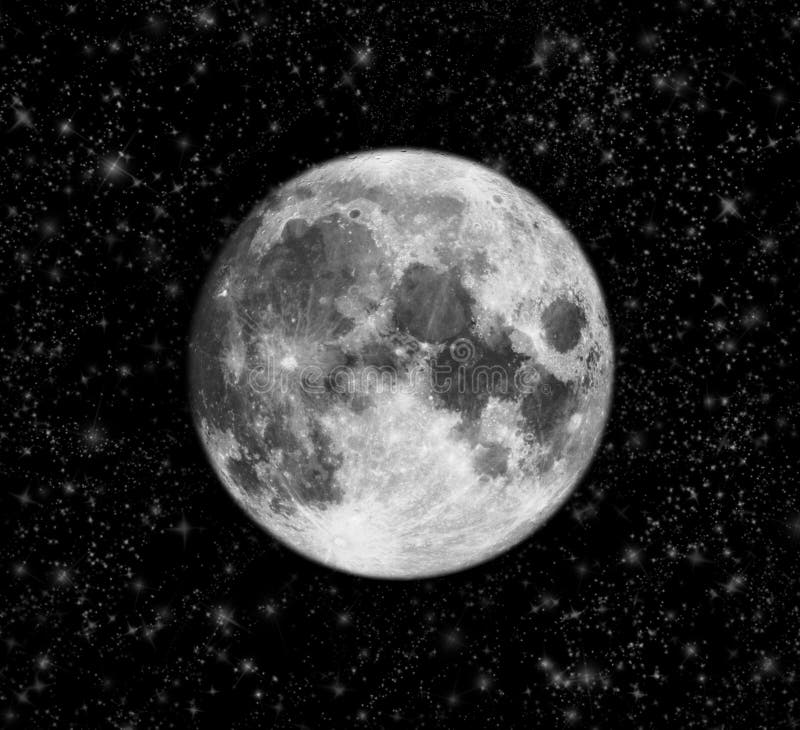 Céu com Lua cheia e estrelas imagem de stock Céu com Lua cheia e estrelas imagem de stock