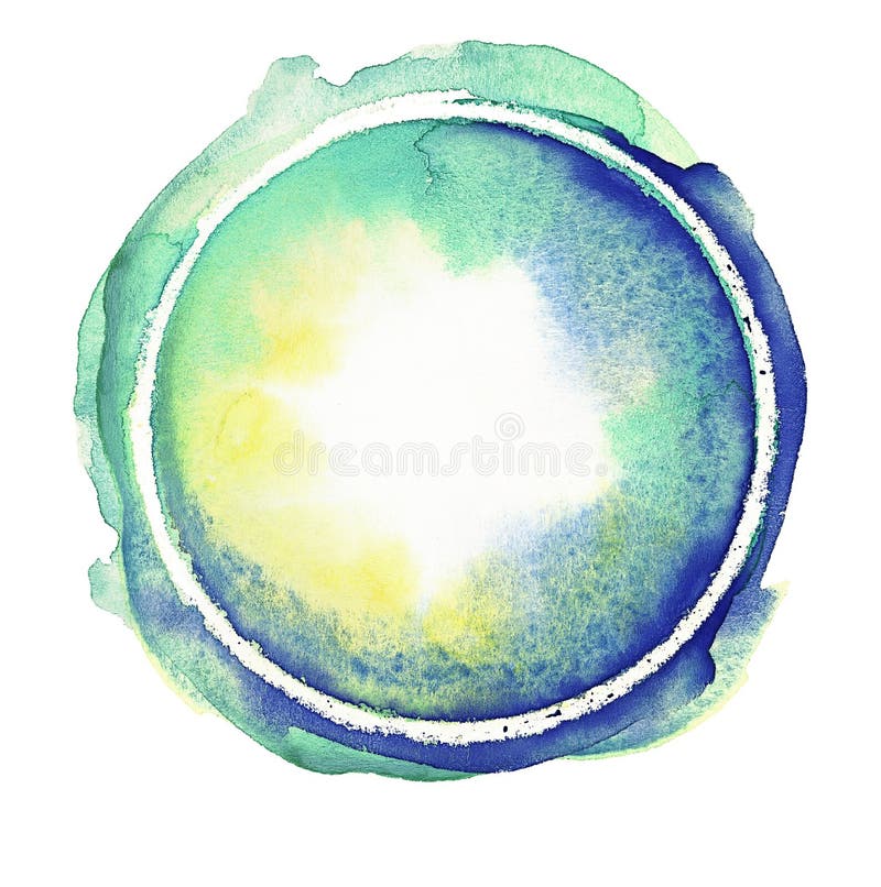 Círculo azul, verde, esmeralda y amarillo vivo de la acuarela Elementos hechos a mano en colores pastel brillantes del diseño Rou stock de ilustración Círculo azul, verde, esmeralda y amarillo vivo de la acuarela Elementos hechos a mano en colores pastel brillantes del diseño Rou stock de ilustración