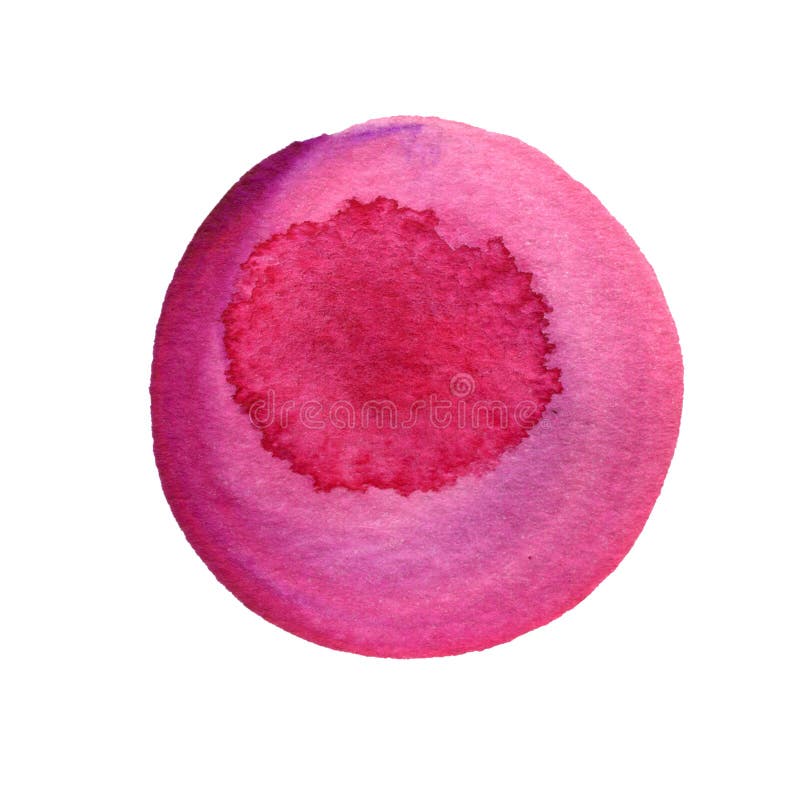 Círculo cor-de-rosa da aquarela isolado no branco Fundo redondo abstrato O watercolour vermelho mancha a textura Roxo tirado mão ilustração royalty free Círculo cor-de-rosa da aquarela isolado no branco Fundo redondo abstrato O watercolour vermelho mancha a textura Roxo tirado mão ilustração royalty free