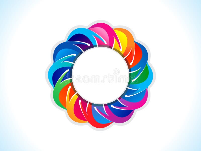 Círculo creativo artístico abstracto del espacio en blanco del arco iris stock de ilustración