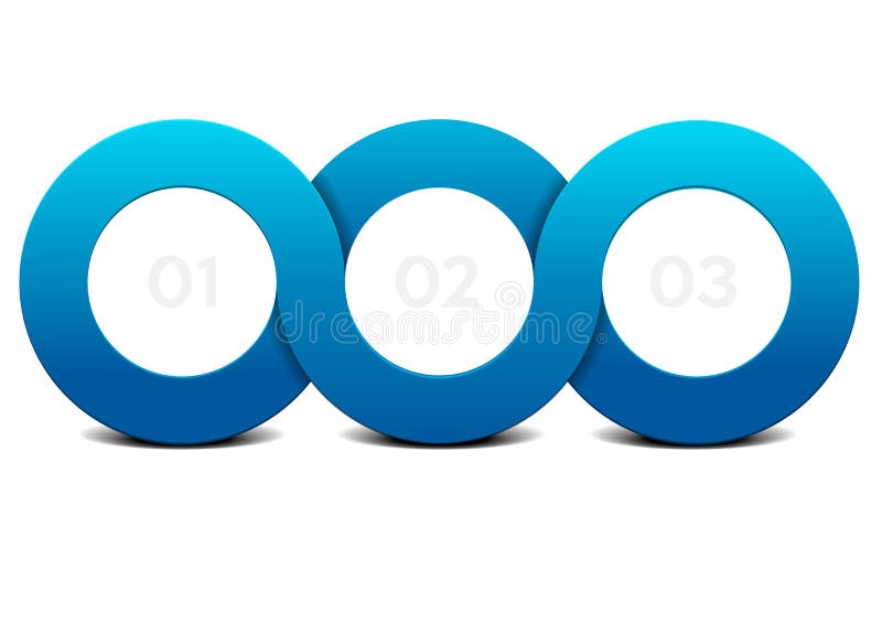 Círculo da infinidade de três etapas infographic ilustração stock Círculo da infinidade de três etapas infographic ilustração stock