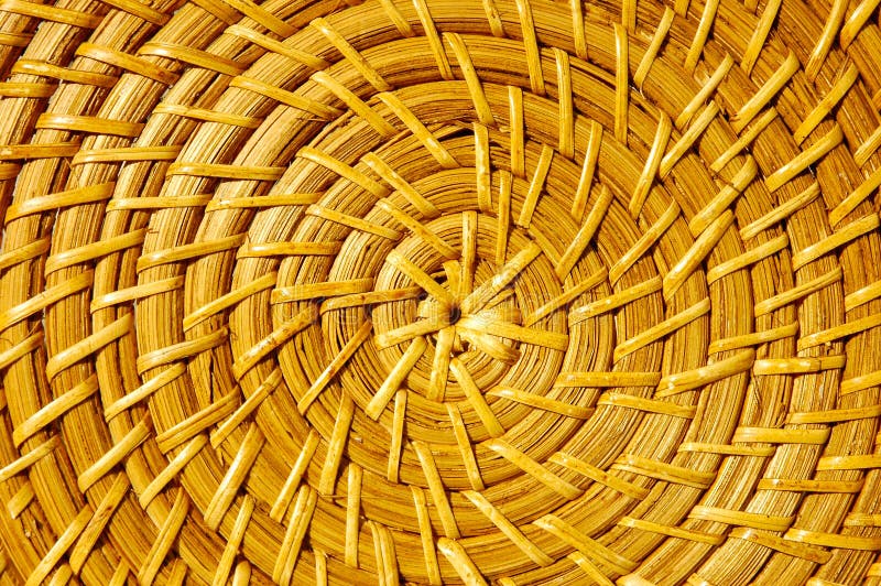 Closeup of the center of a wicker plate. Closeup of the center of a wicker plate