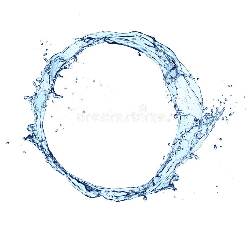 Círculo do respingo da água isolado no fundo branco