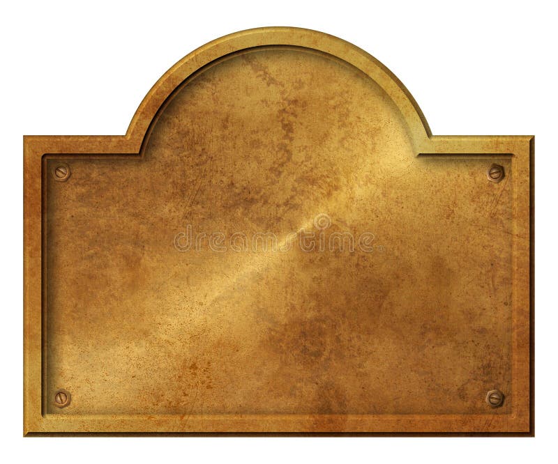 Círculo elegante rústico do ouro de bronze da placa do praga do sinal