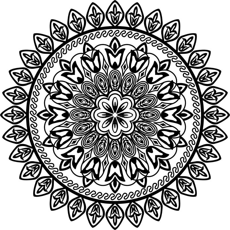 Círculo floral geométrico ilustração stock Círculo floral geométrico ilustração stock