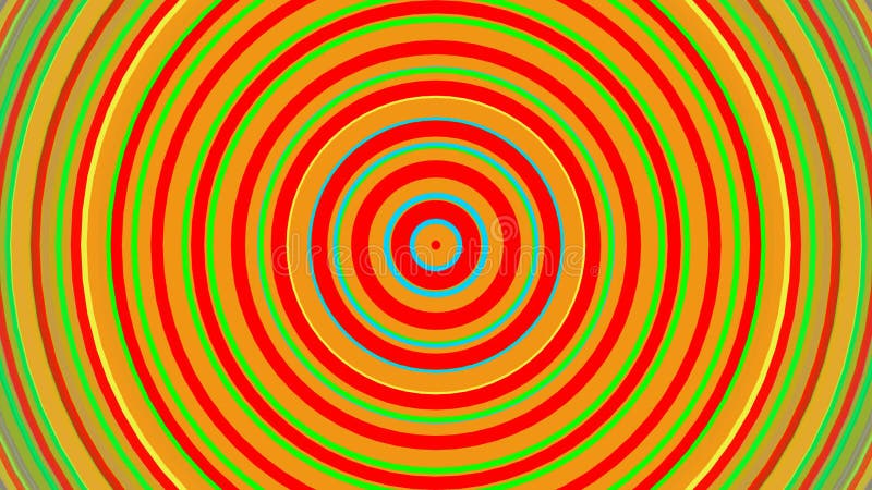 Círculos concéntricos del arco iris brillante Animación lisa 3D del lazo inconsútil abstraiga el fondo almacen de metraje de vídeo