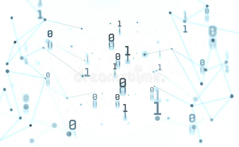 Código binario. Unidades y ceros en la red mundial del ciberespacio stock de ilustración Código binario. Unidades y ceros en la red mundial del ciberespacio stock de ilustración