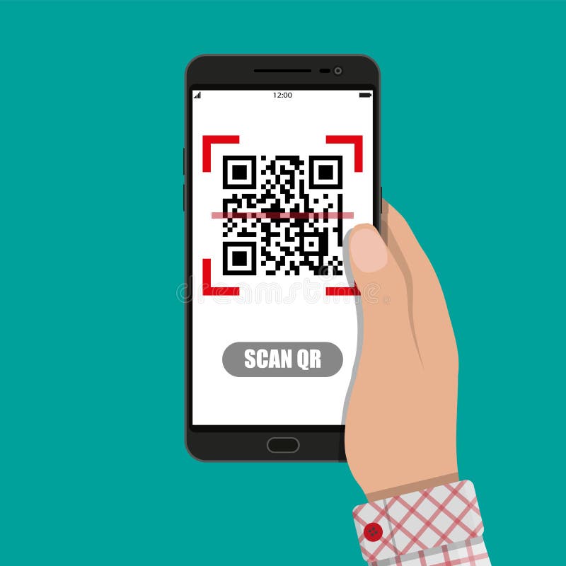 Código da varredura QR ao telefone celular ilustração do vetor Código da varredura QR ao telefone celular ilustração do vetor