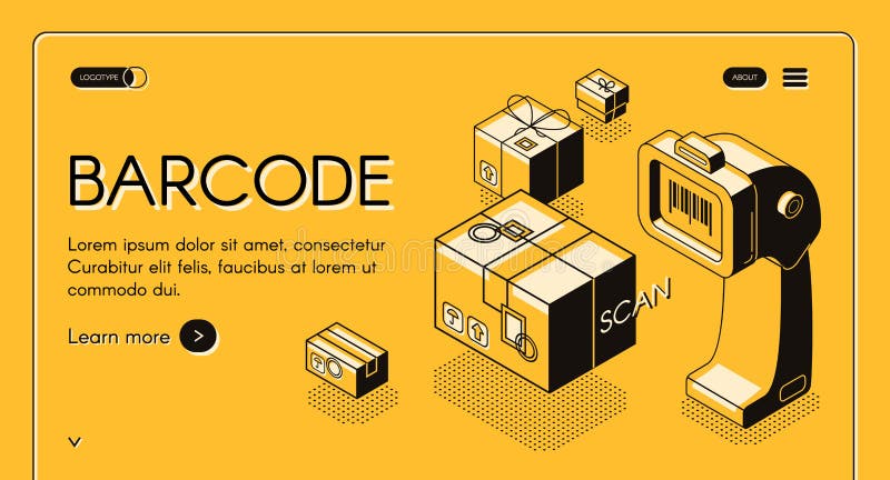 Código de barras que faz a varredura do molde do vetor do Web site do serviço ilustração stock Código de barras que faz a varredura do molde do vetor do Web site do serviço ilustração stock