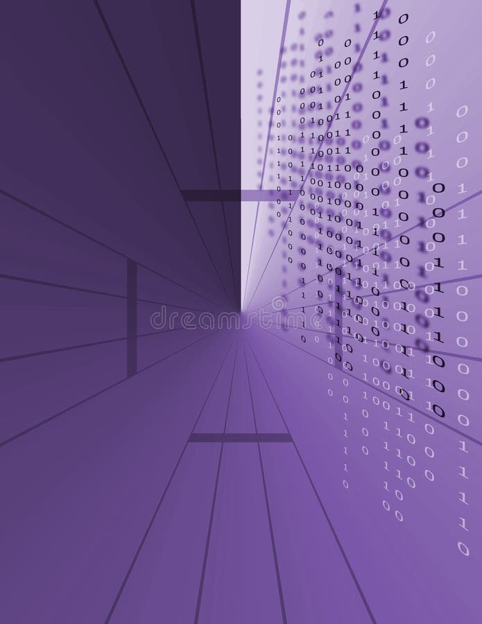 Computer generated background design. Binary data and linear vanishing points. Computer generated background design. Binary data and linear vanishing points.