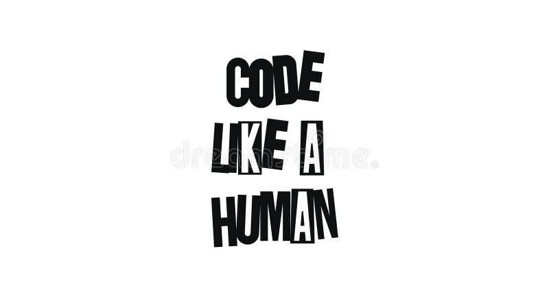 Código De Frase Tecnológica Como Un Humano En Negrita Tipo De Letra De Corte Creativo. Mensaje Inteligente Para Desarrolladores Co stock de ilustración