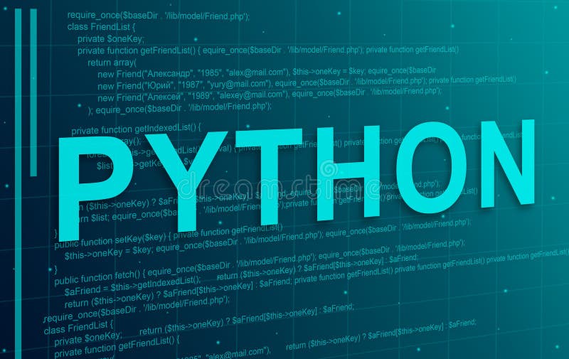 Código de programação python tecnologia abstrata software de fundo computador codificação 3d ilustração do vetor