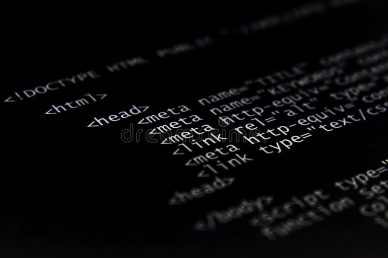 Código HTML de Internet imagen de archivo libre de regalías