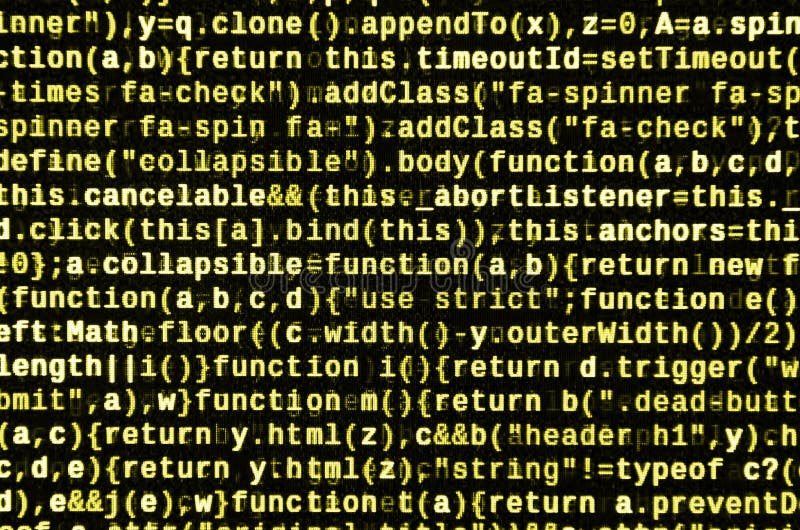 Código del Javascript en editor de texto Concepto del ciberespacio de la codificación Pantalla del código que se convierte de la ilustración del vector