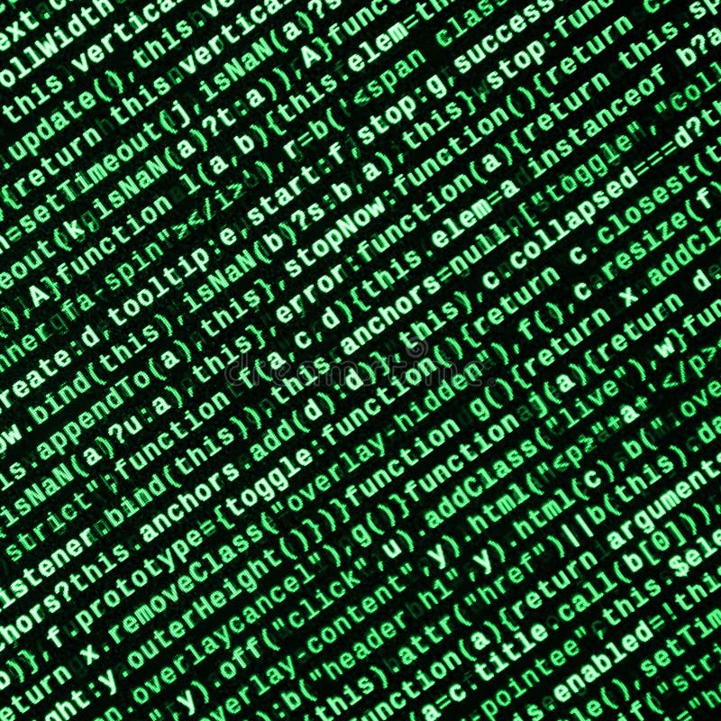Código del Javascript en editor de texto Concepto del ciberespacio de la codificación Pantalla del código que se convierte de la ilustración del vector