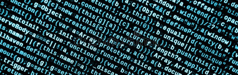 Código del Javascript en editor de texto Concepto del ciberespacio de la codificación Pantalla del código que se convierte de la libre illustration