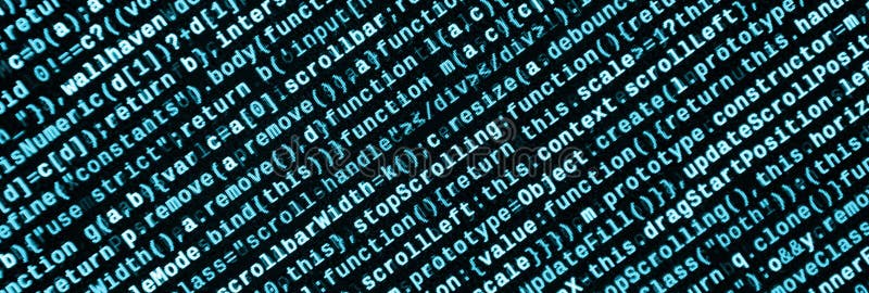 Código del Javascript en editor de texto Concepto del ciberespacio de la codificación Pantalla del código que se convierte de la stock de ilustración