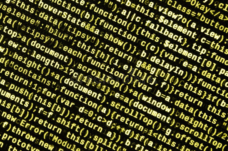 Código del Javascript en editor de texto Concepto del ciberespacio de la codificación Pantalla del código que se convierte de la ilustración del vector