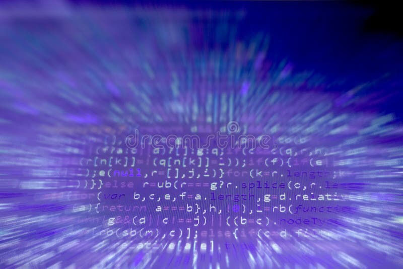 Código del Javascript Código fuente de la programación informática Pantalla abstracta borrosa parte radial del desarrollador de w fotografía de archivo libre de regalías Código del Javascript Código fuente de la programación informática Pantalla abstracta borrosa parte radial del desarrollador de w fotografía de archivo libre de regalías