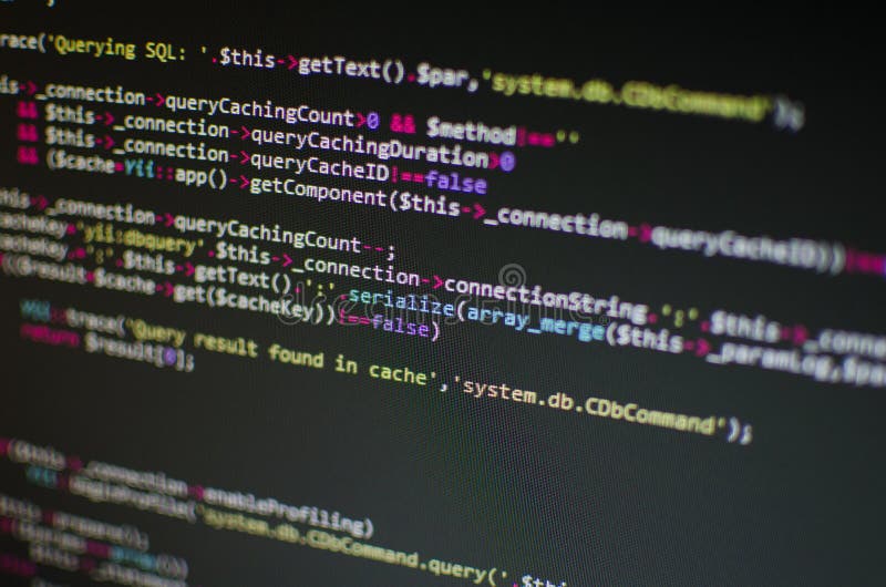 Código PHP CSS en el ordenador foto de archivo libre de regalías