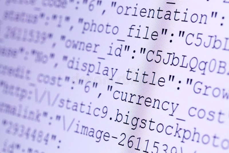 Códigos HTML fotografía de archivo