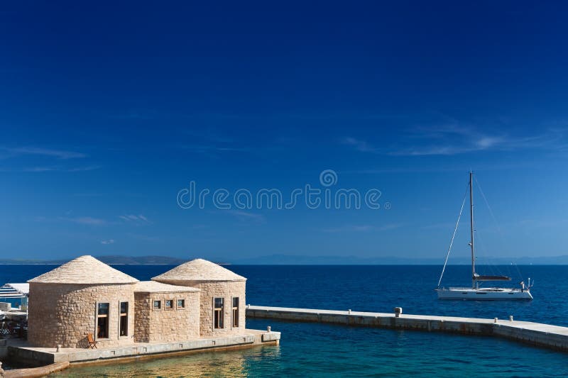 Côte de Mer Adriatique de la Croatie. Vue scénique photographie stock Côte de Mer Adriatique de la Croatie. Vue scénique photographie stock