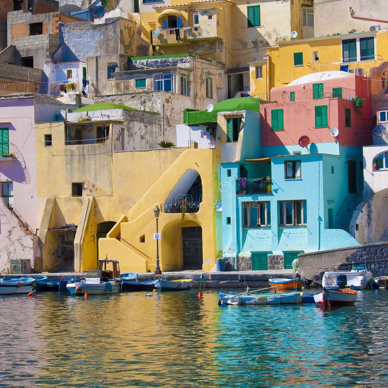 Côte italienne, procida, Naples images libres de droits Côte italienne, procida, Naples images libres de droits