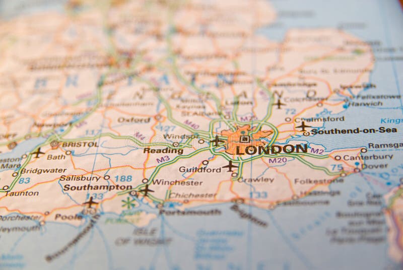 Côte sud de carte de l'Angleterre image stock