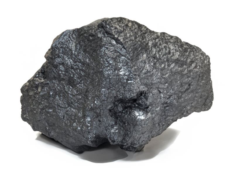 Cărbune mineral negru izolat pe fond alb stock illustration